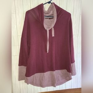 Maurice long sleeve cowl neck shirt.